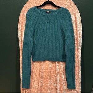 Express Teal Women's Cropped Sweater